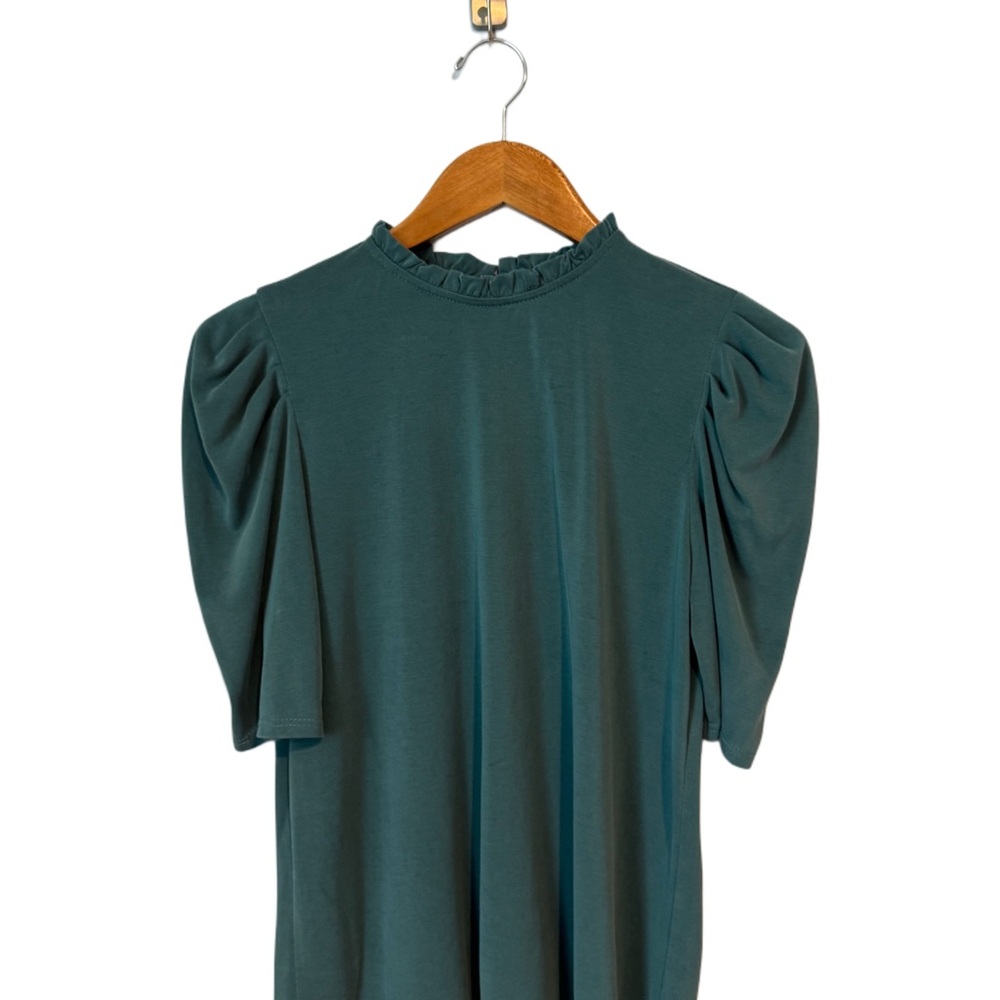 Teal Puff Sleeved Blouse